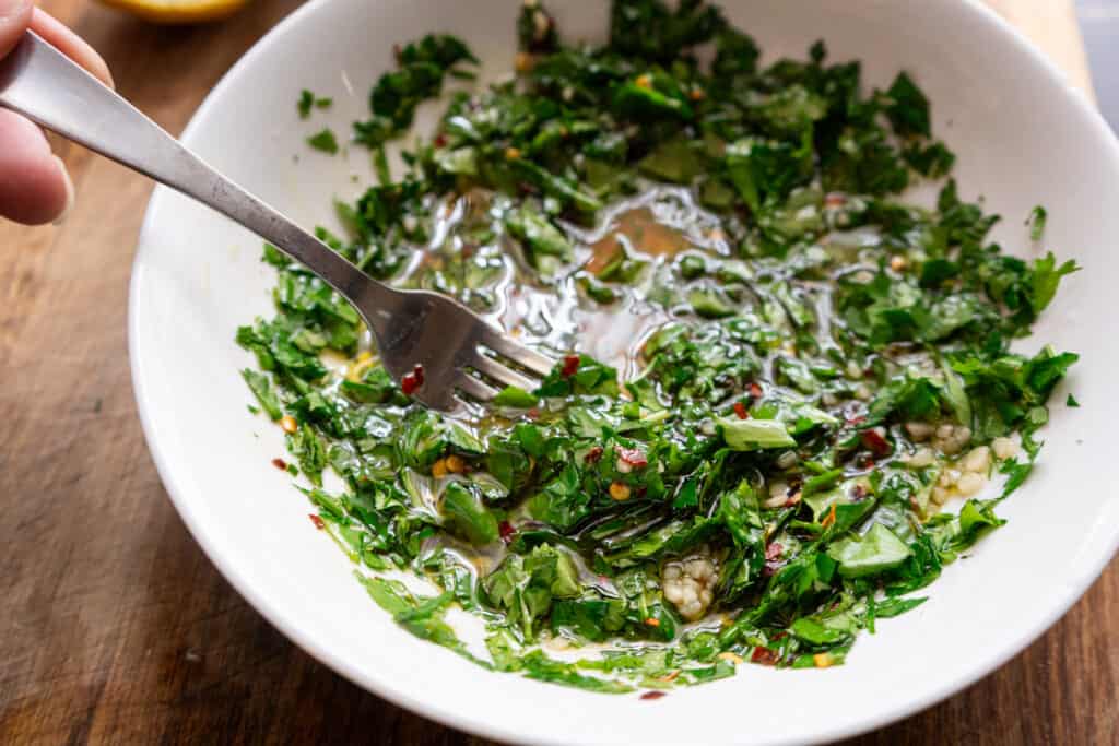 fresh hand chopped chimichurri