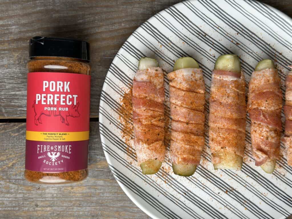 seasoned bacon wrapped pickles