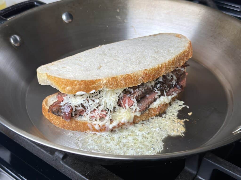 Wagyu Steak Melt cooking in a pan