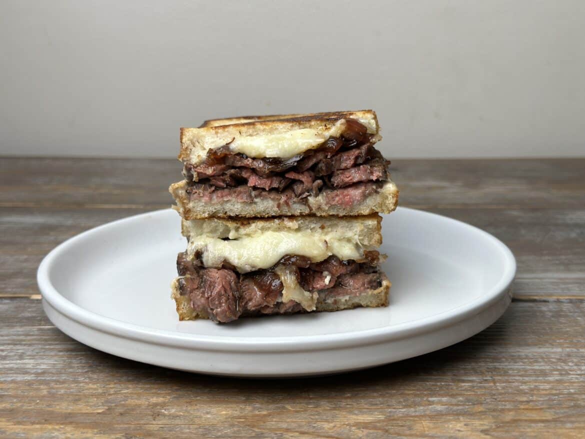 Wagyu Steak Melt on a plate