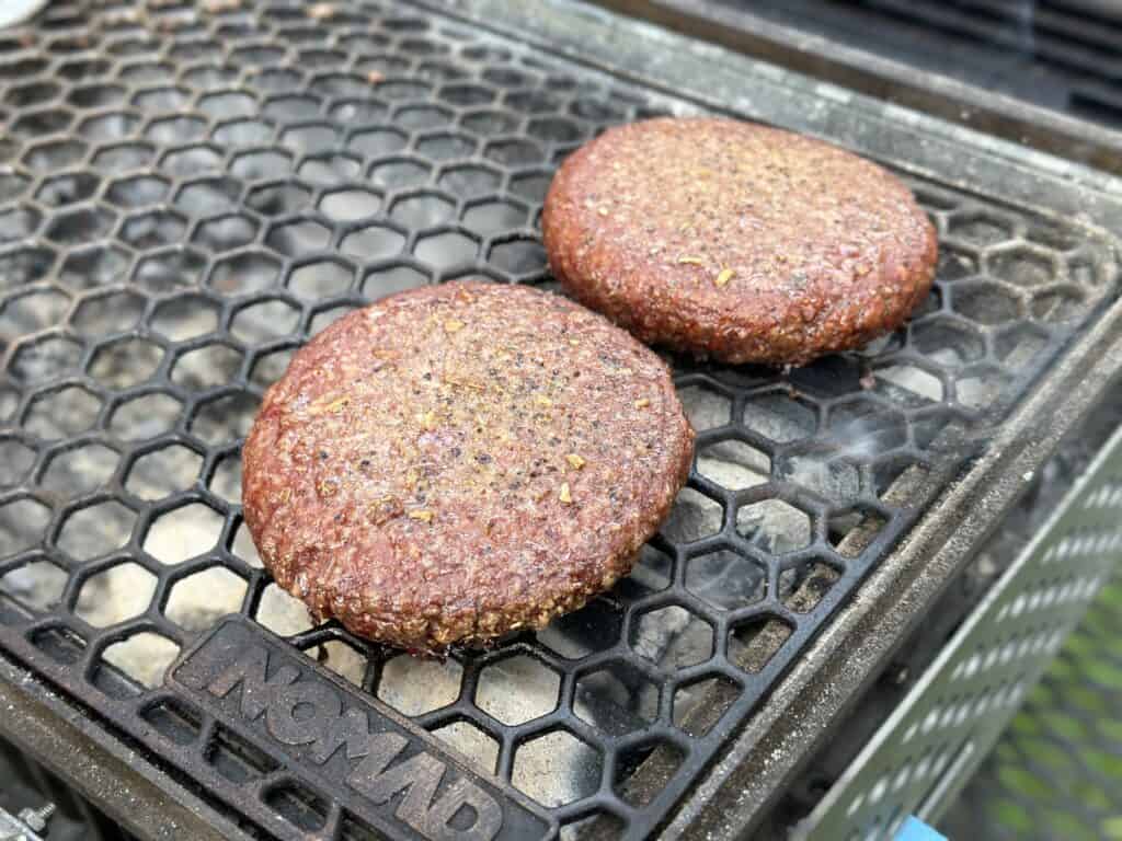burger being grilled