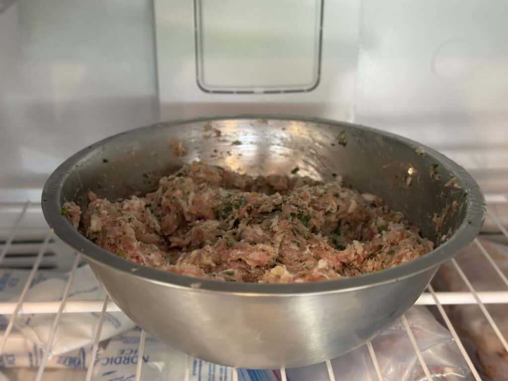 bowl in a freezer
