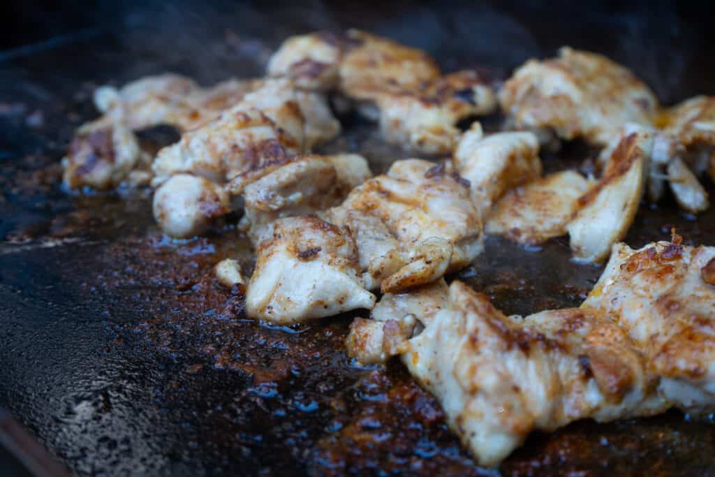 chicken on the griddle