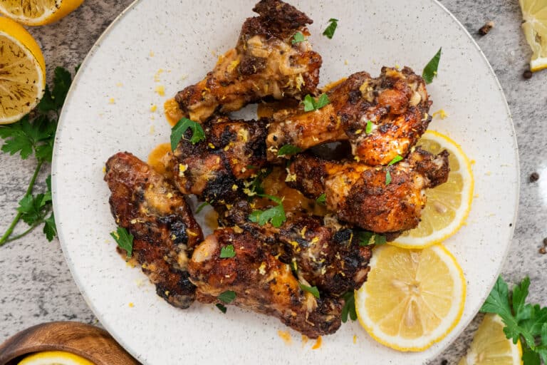 Grilled lemon pepper chicken wings