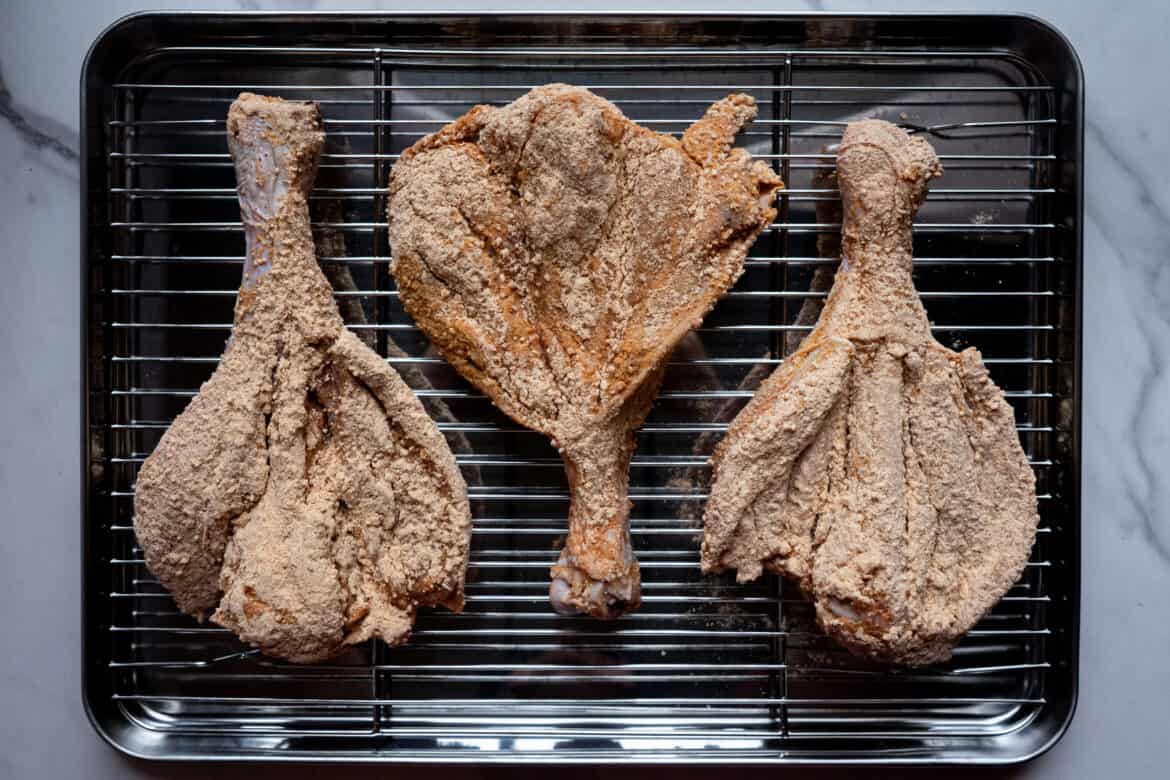 Cajun Fried Turkey Leg with Alabama White Sauce - Burnt Pellet BBQ