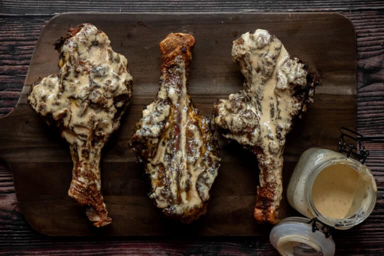 Cajun Fried Turkey Leg with Alabama White Sauce