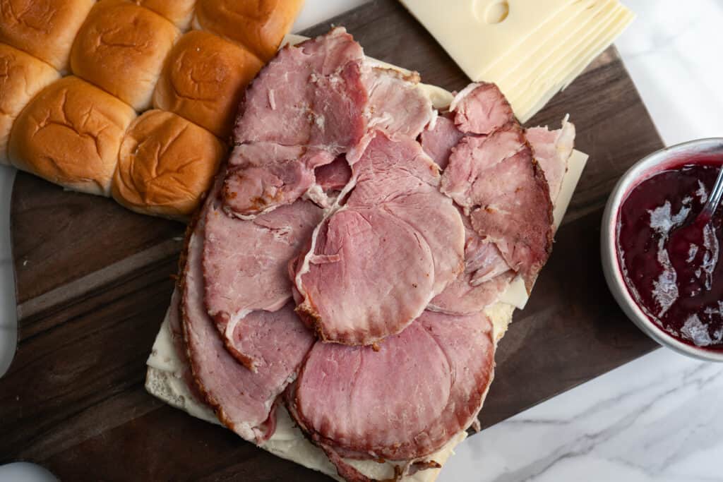 ham for the raspberry jalapeno ham and cheese sliders