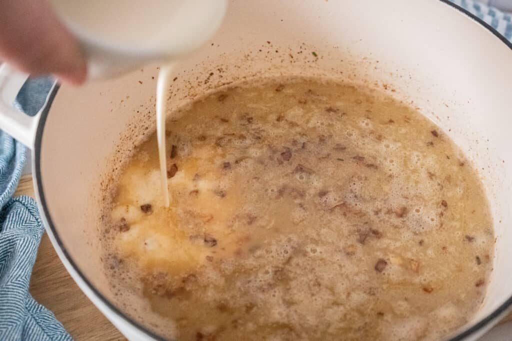 broth for loaded baked potato soup.