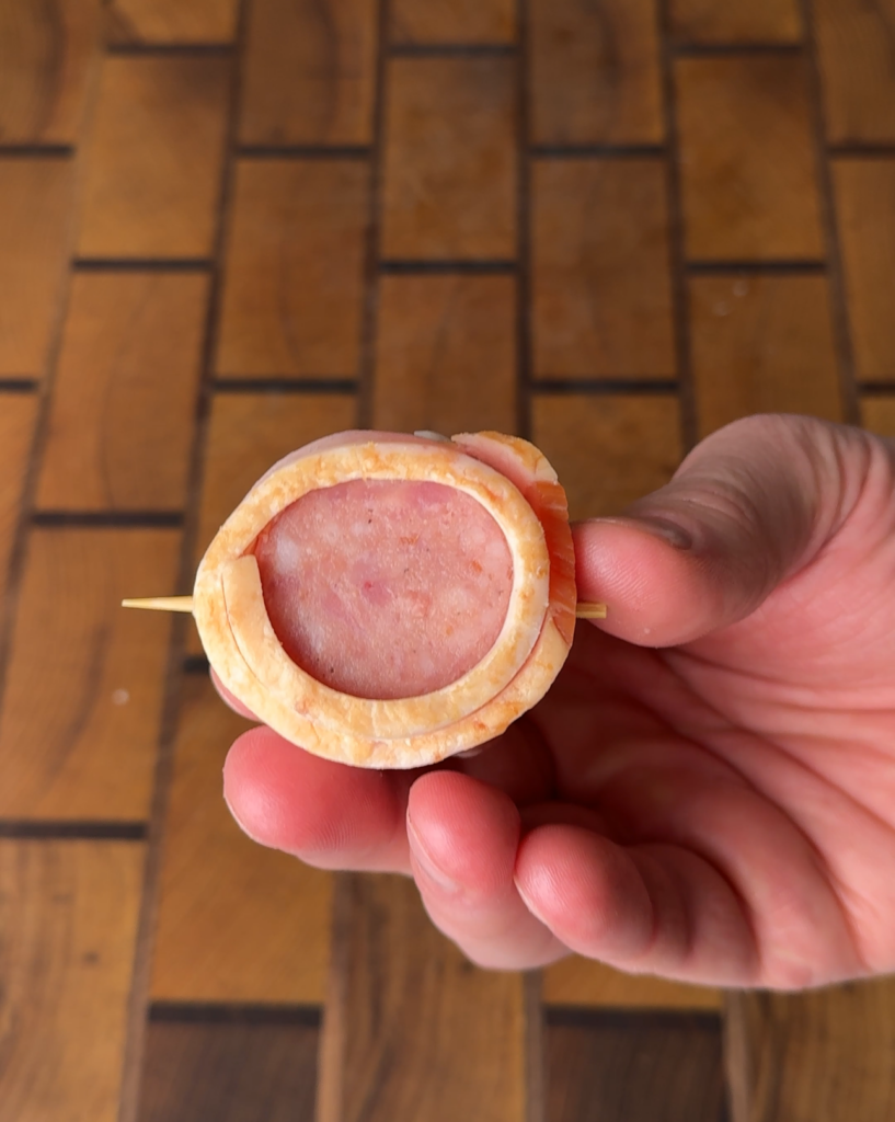 Bacon wrapped kielbasa.