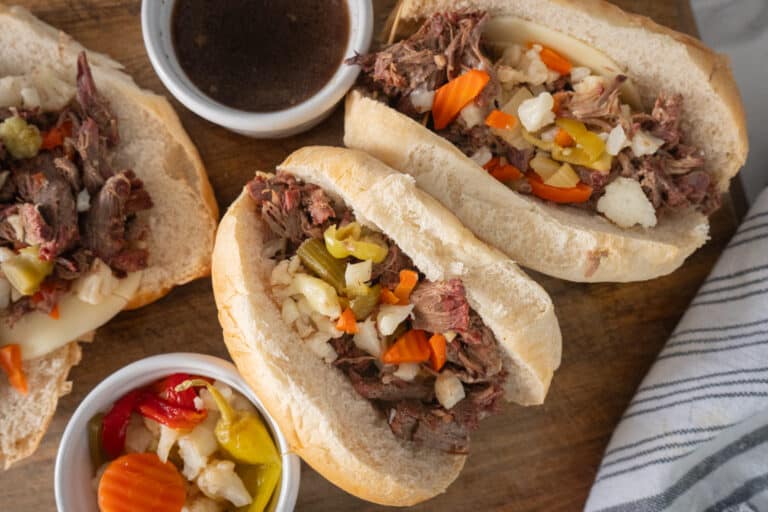 Smoked Italian Beef Sandwich.