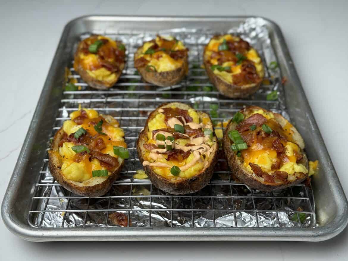 Loaded Breakfast Potato Skins Recipe