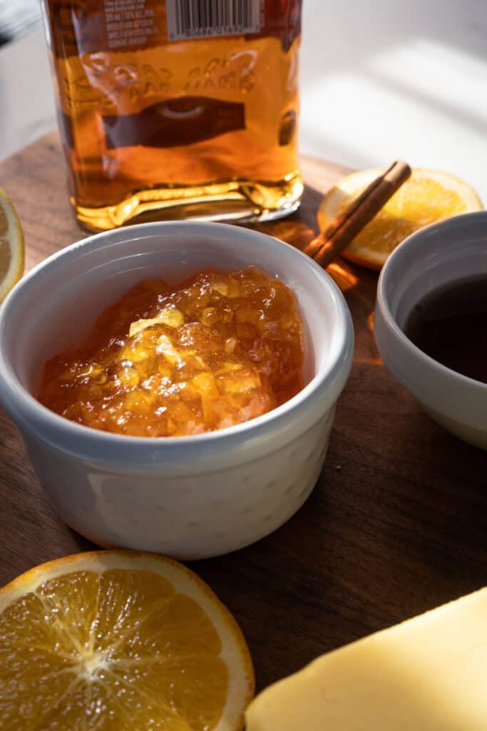 Orange Maple Bourbon Glaze Ingredients.