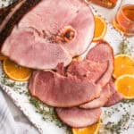 Orange Maple Bourbon Glazed ham.