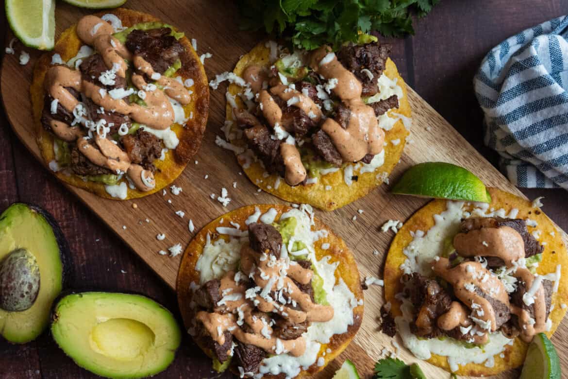Steak Taco with Guacamole.