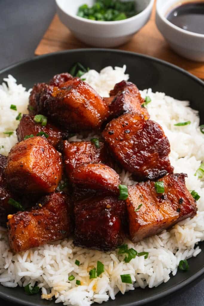 Smoked Sweet Pineapple Pork Belly Bites.