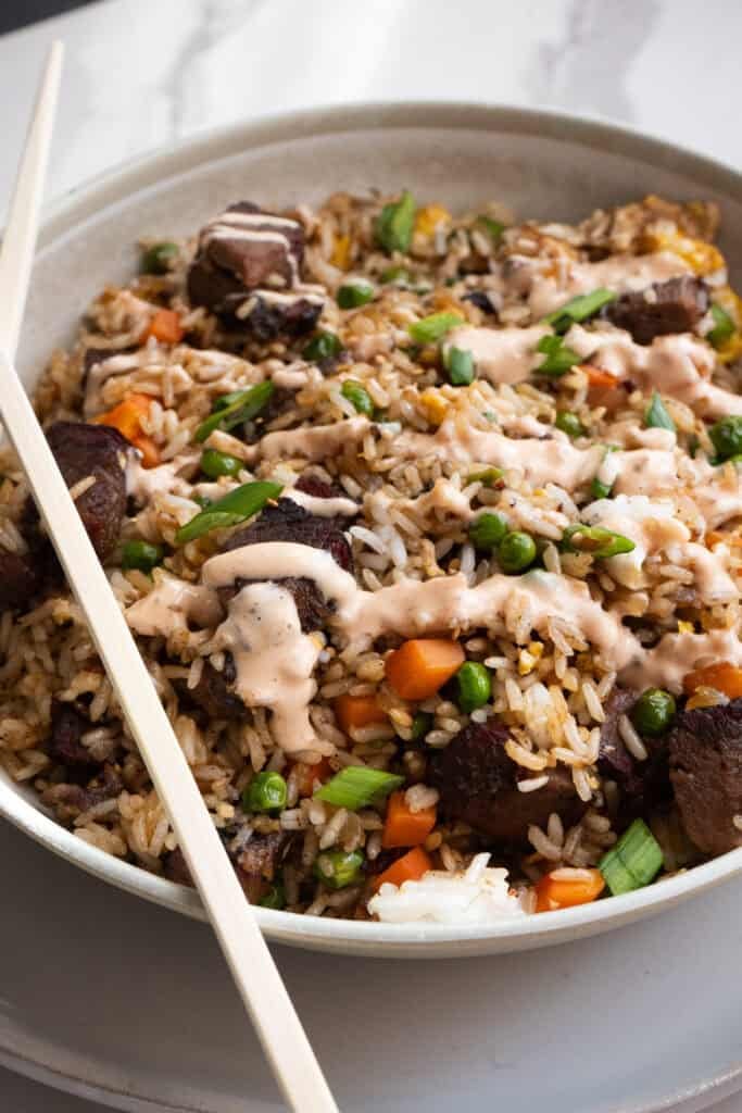 Leftover brisket fried rice.