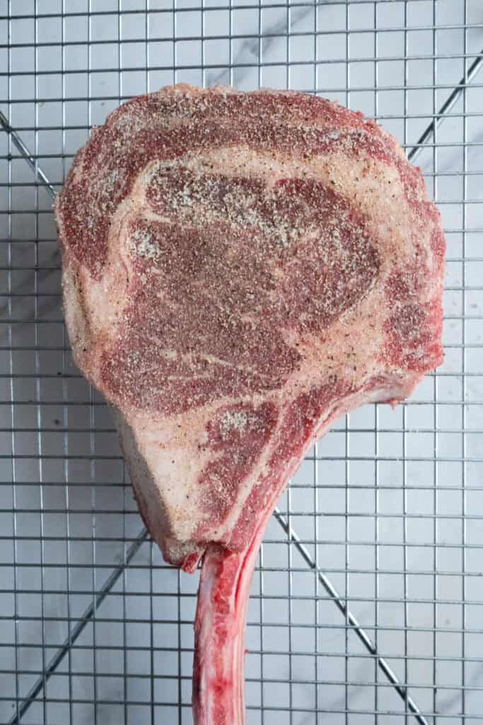 Steak seasoned with SPG.