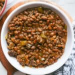 Apple Bourbon Baked Beans.
