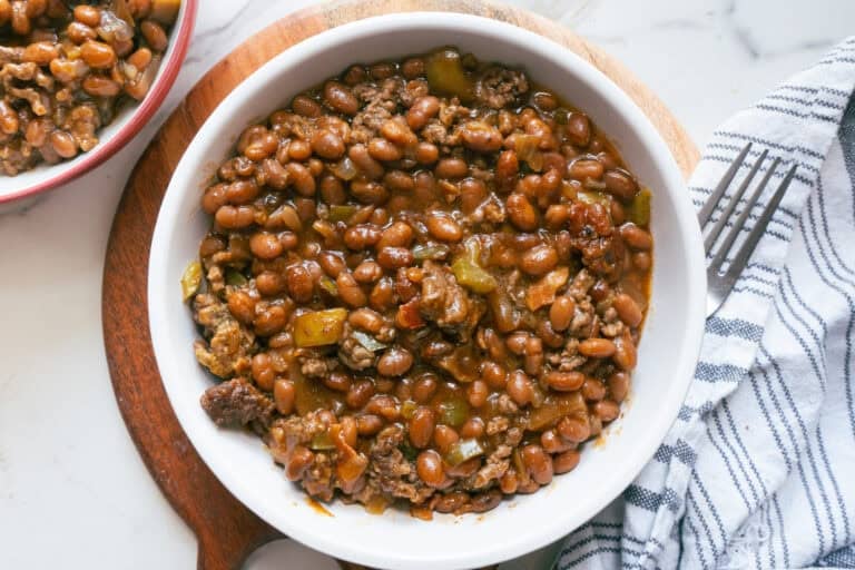 Apple Bourbon Baked Beans.