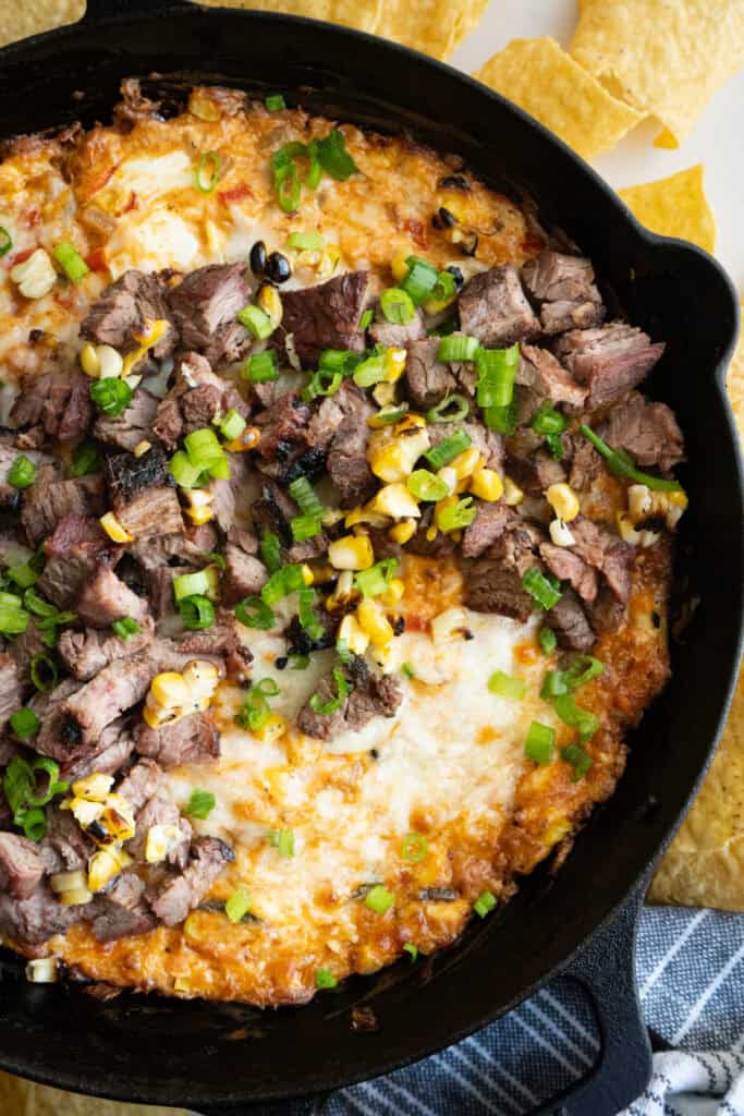Steak and corn dip.