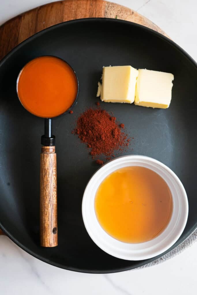 Buffalo sauce for wings.