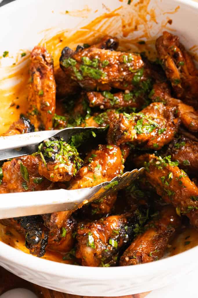 Buffalo Chimichurri Wings in a bowl.