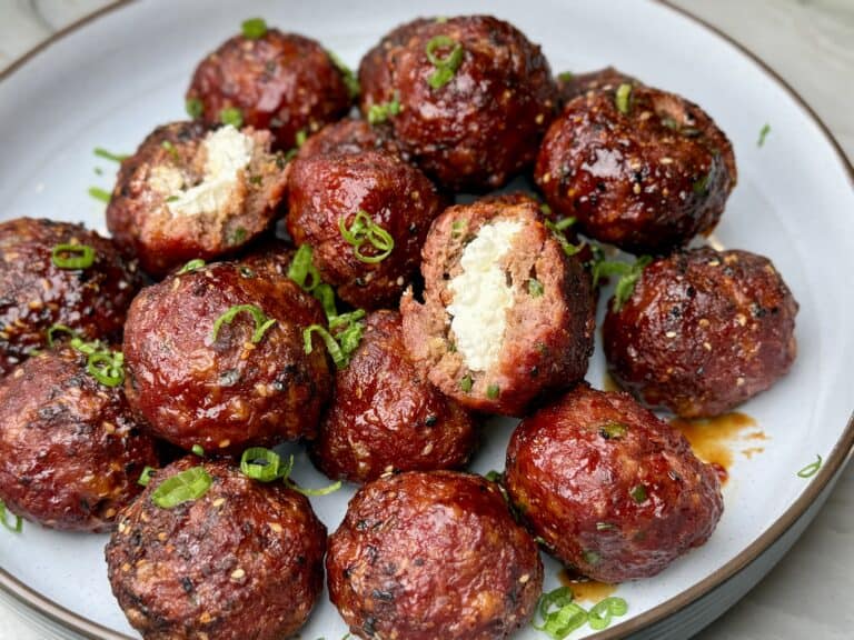 Jalapeno Popper Smoked Meatballs.