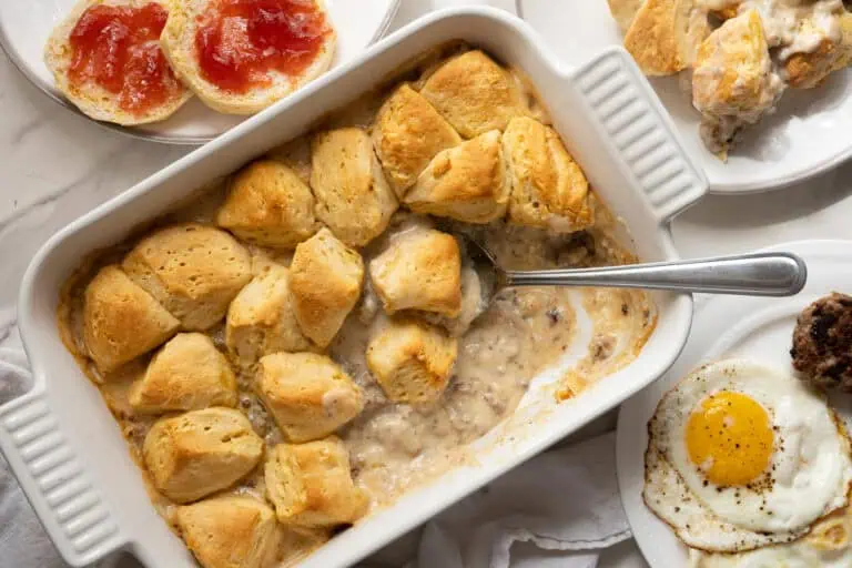 Biscuits and Gravy Casserole.