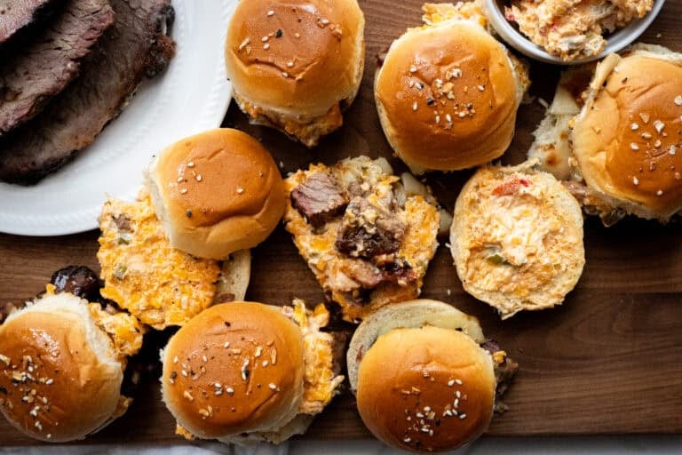 Leftover Brisket Pimento Sliders.