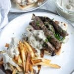 Creamy Mushroom Steak Frites Sandwich.