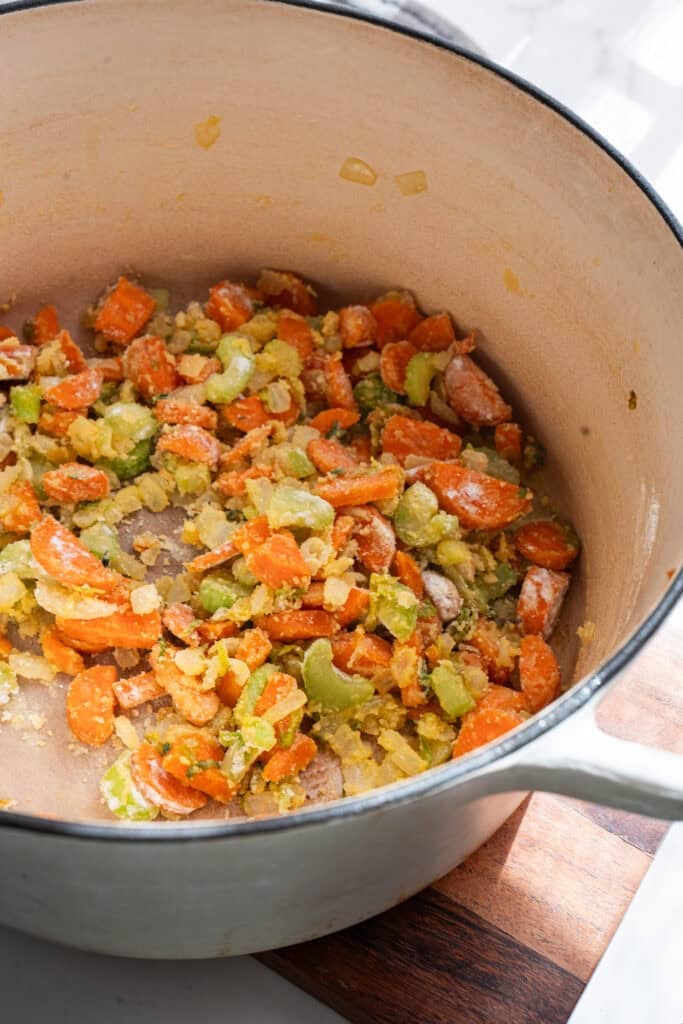 Soup base for smoked chicken wild rice soup.