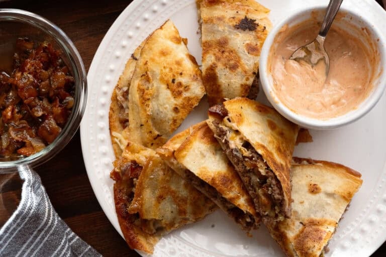 Bacon Jam Smash Burger Quesadilla