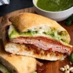 Hot Italian Pesto Sandwich.