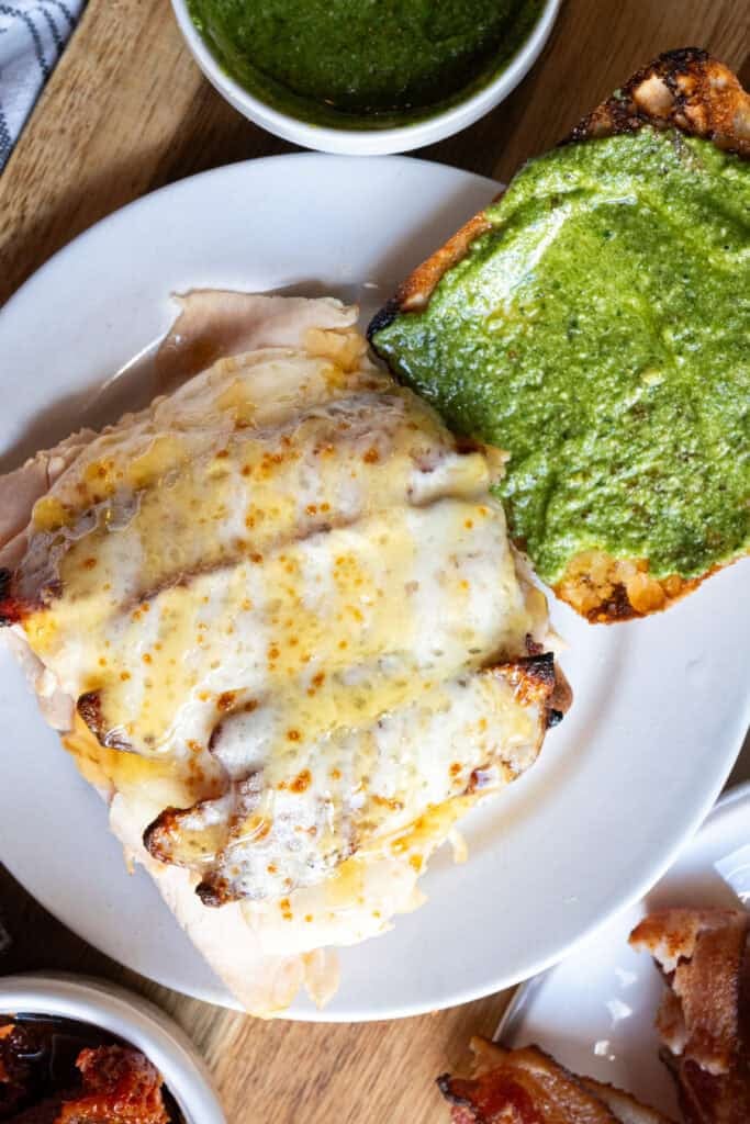 Turkey and bacon pesto sandwich.