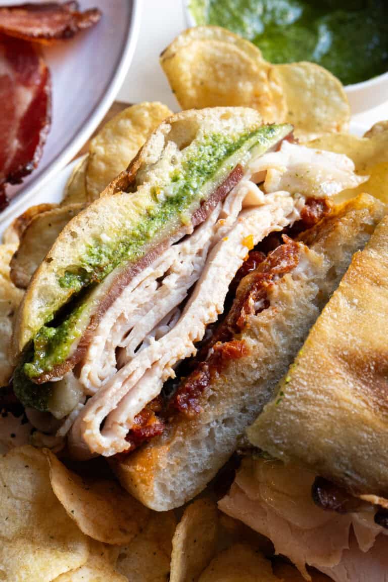 Turkey and Bacon Pesto Sandwich