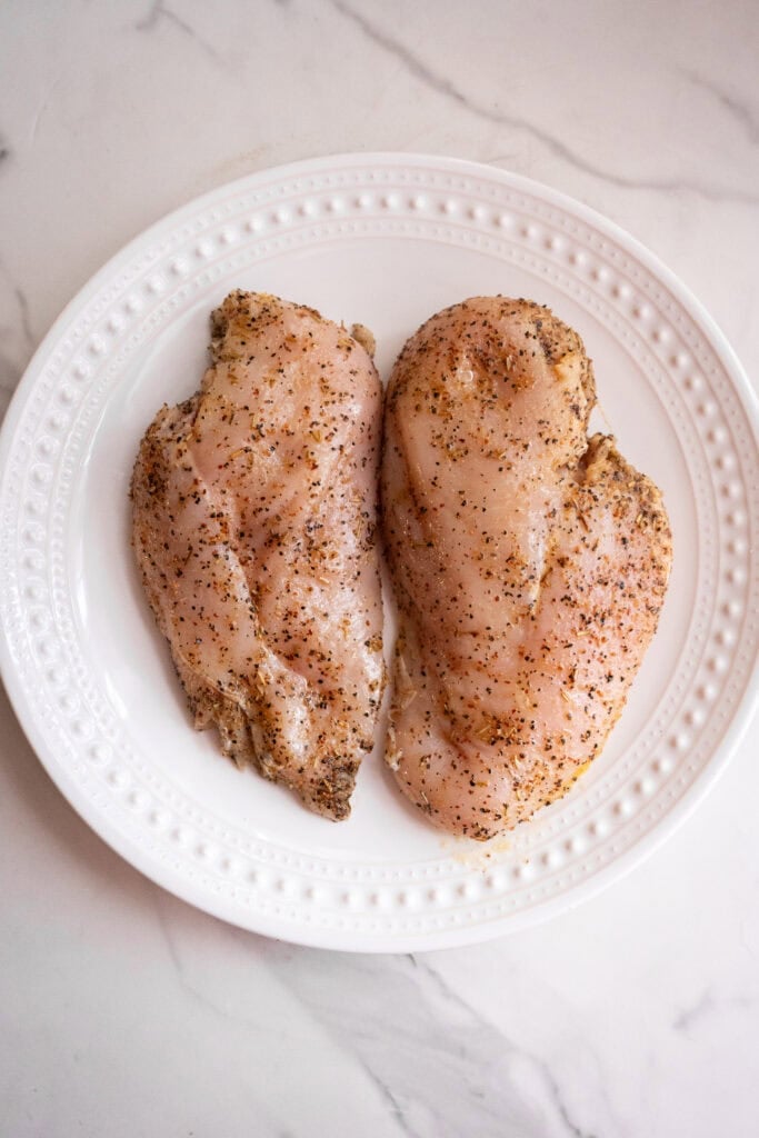Seasoned Chicken breasts.
