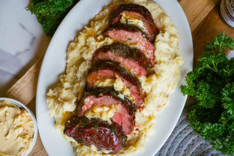 Smoked Beef Tenderloin with Bone Marrow Butter.