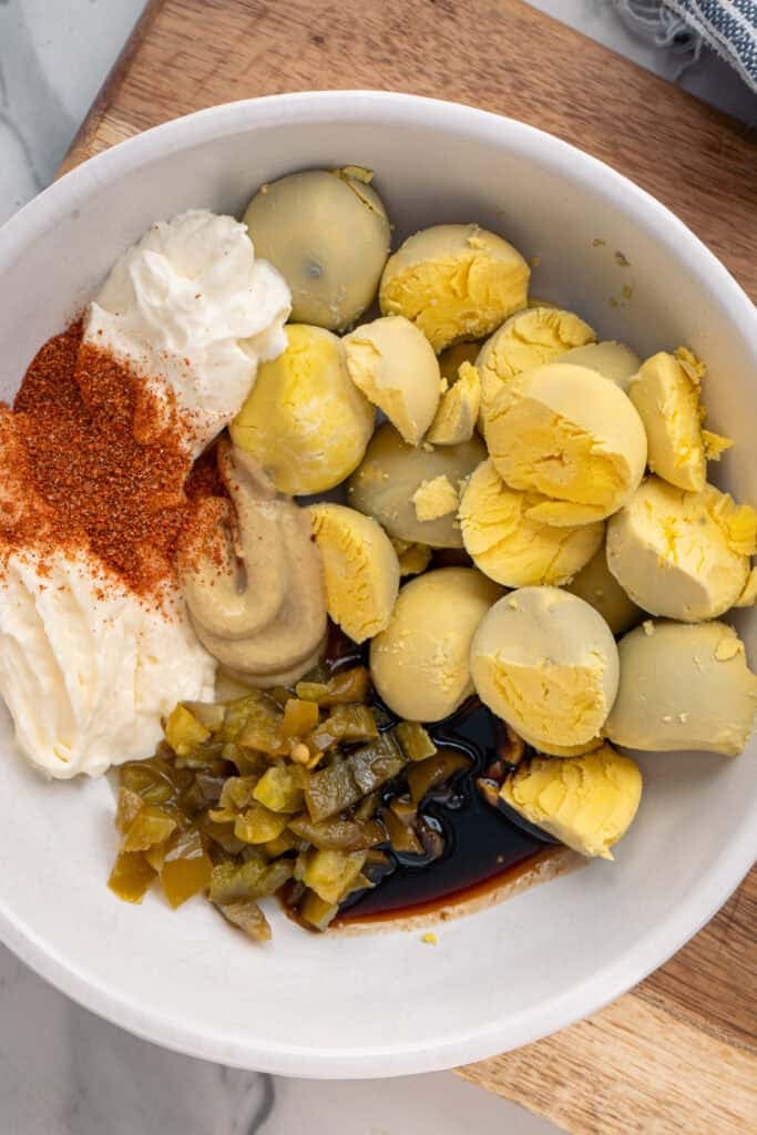 Smoked Jalapeño Popper Deviled Egg filling.