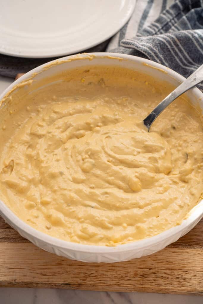 Filling for Smoked Jalapeno Popper Deviled Eggs.