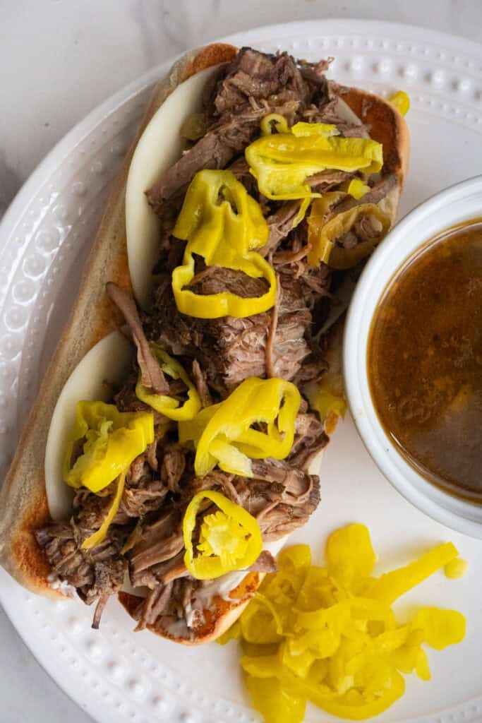 Smoked Mississippi Pot Roast Sandwich.