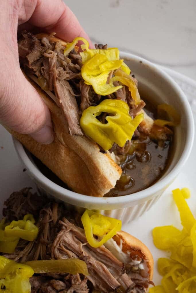 Smoked Mississippi Pot Roast Sandwich.