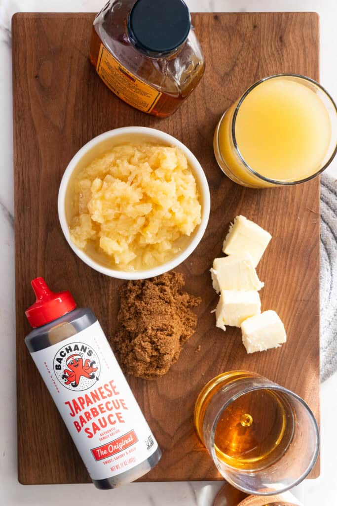 Pineapple Bourbon Glaze Ingredients.