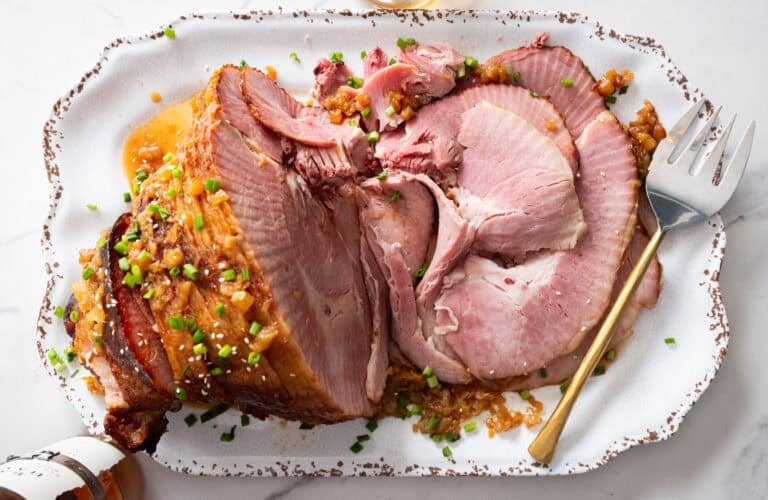 Pineapple Bourbon Glazed Ham.