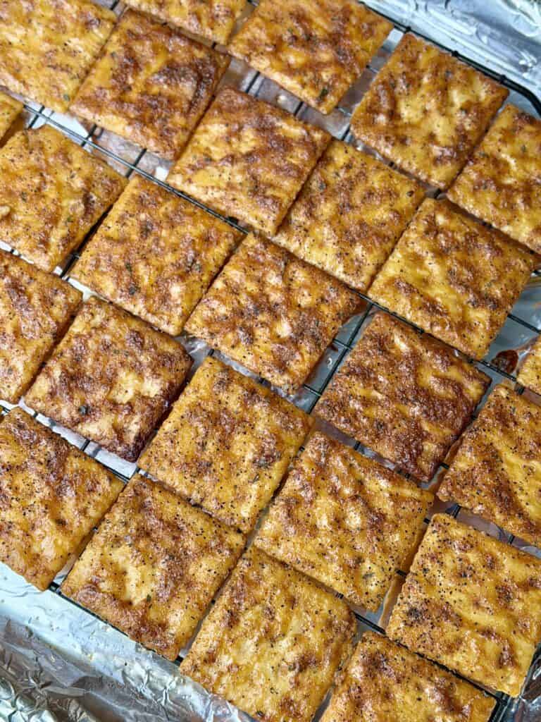 Smoked BBQ Saltine Crackers.