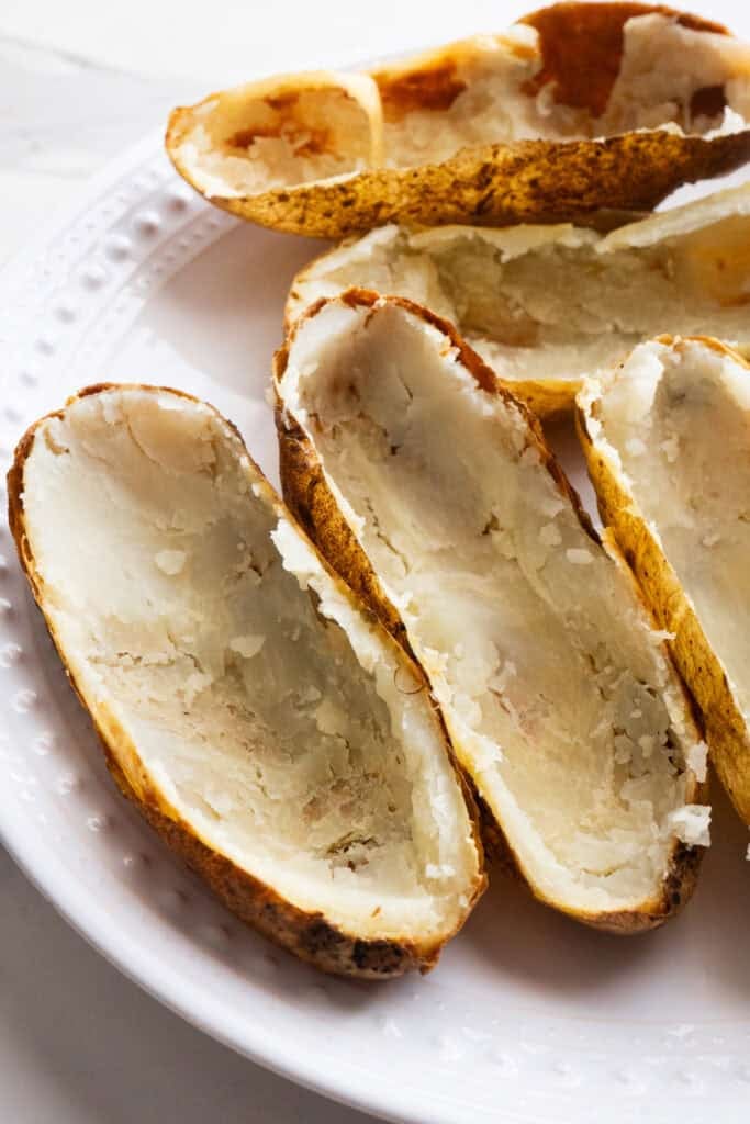 potato skins scooped out.