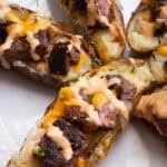 Steak Loaded Potato Skins.