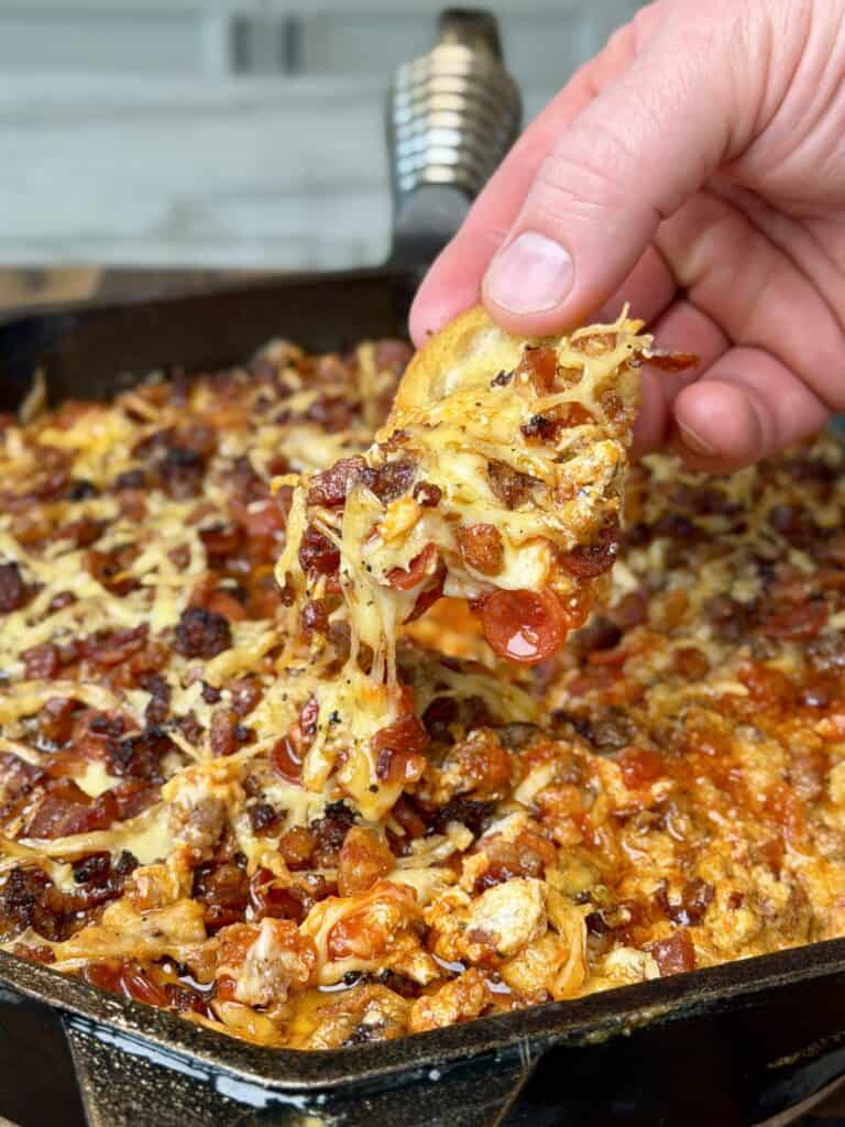 Hot Honey Smoked Pizza Dip.