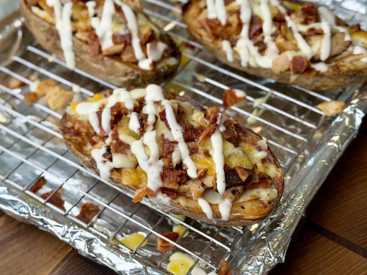 Chicken Bacon Ranch Potato Skins Chicken Bacon Ranch Potato Skins.