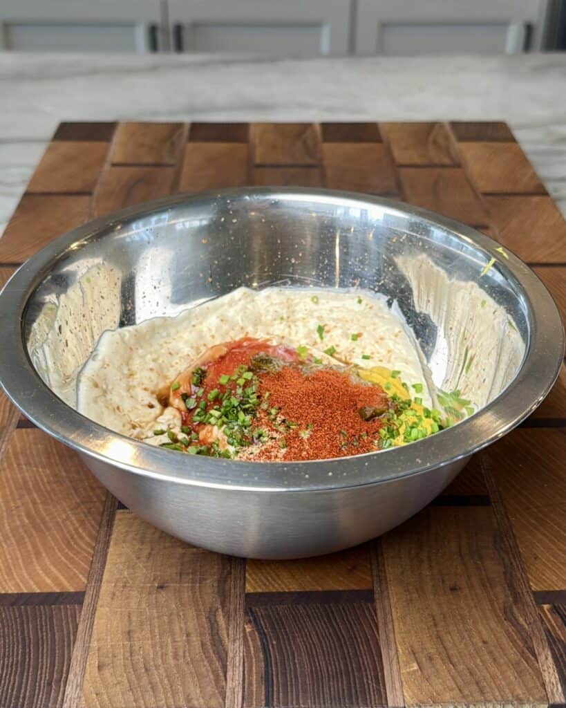 Burger sauce ingredients in a bowl.