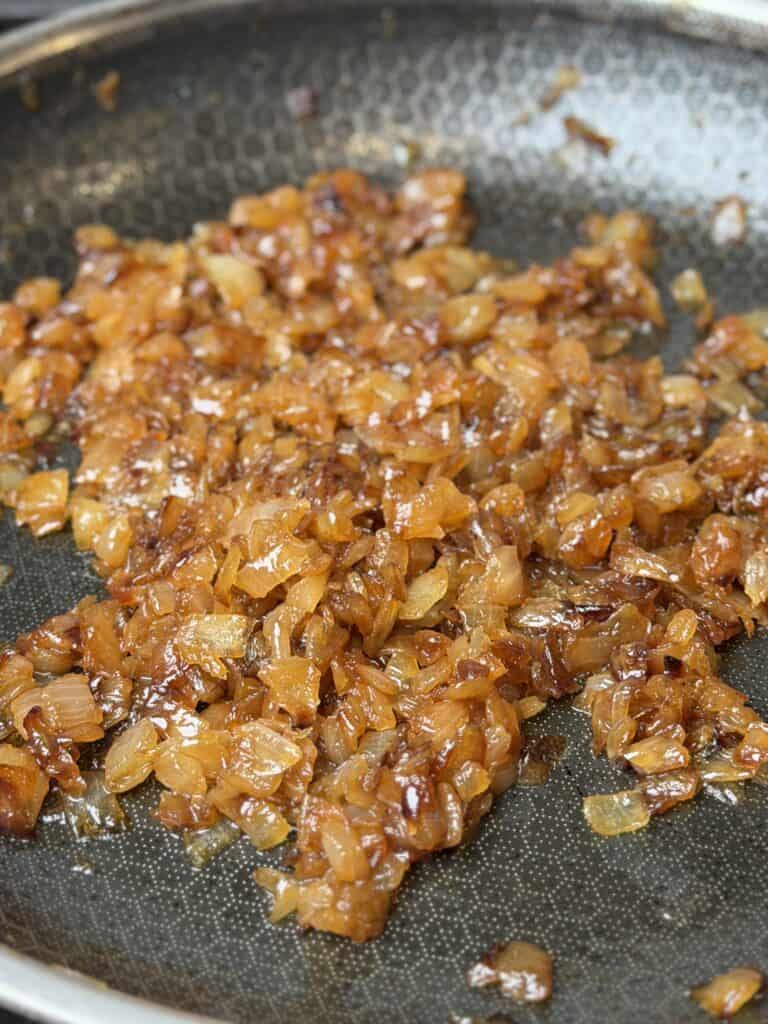 Caramelized Onions in a Skillet.